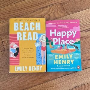 Emily Henry Beach Read + Happy Place Paperback Set - Yellow & Pink Covers